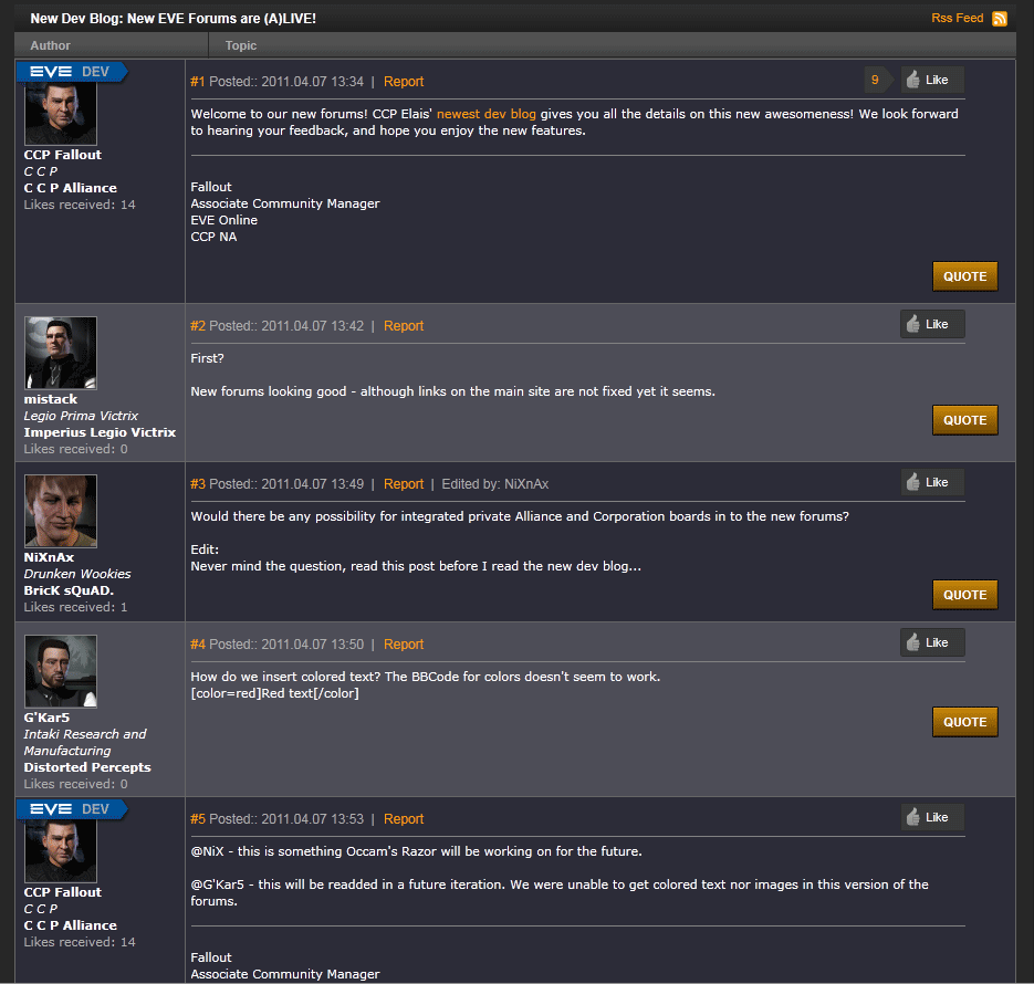 EVE Online Classic Forums Style