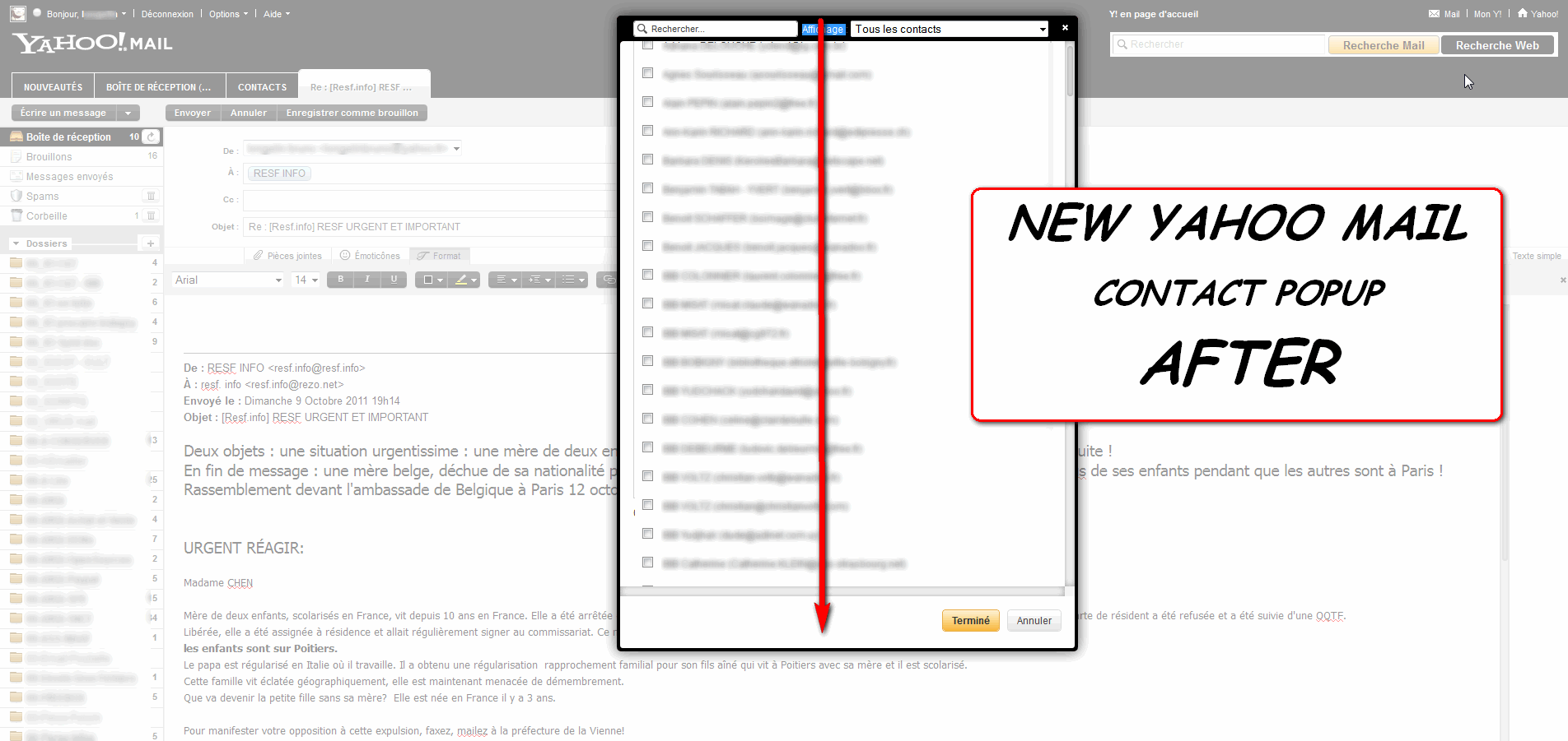 DEPRECATED -  Yahoo Mail - WIDE BOX destinataires