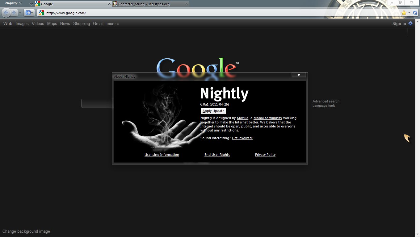 Firefox Nightly - About Nightly Background Changer