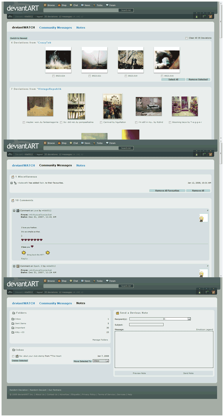 deviantART Message Center