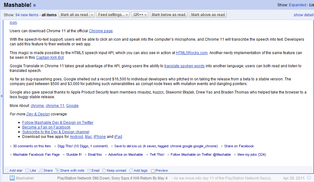 Google Reader without ADS