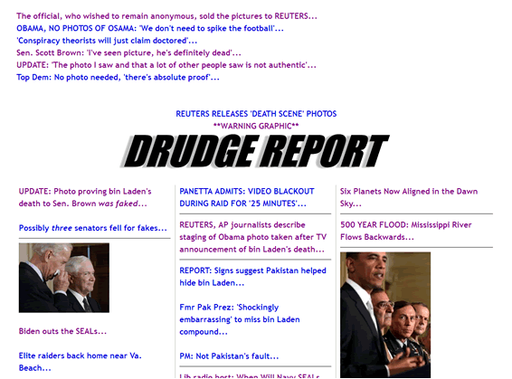 Drudge Report, Restore link usability, readability