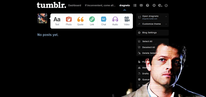 Tumblr - Castiel dashboard theme