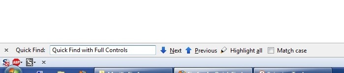 Firefox 4 - Quick Find with Full Controls