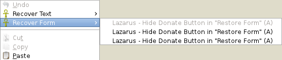Lazarus - Hide Donate Button in "Restore Form"