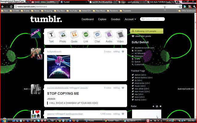 TUMBLR Deadmau5 Animated Techno Rave Dash Theme