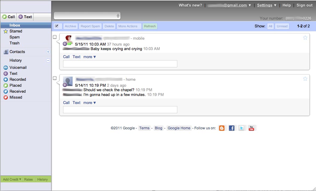 Google Voice - Lion style