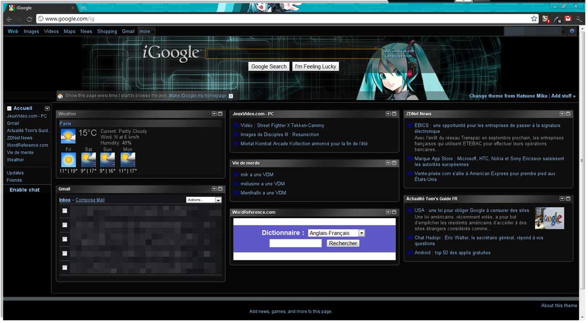 Another dark iGoogle v1.2.2