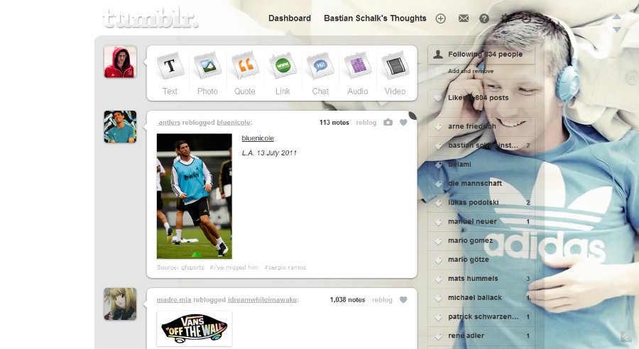 Tumblr - Bastian Schweinsteiger & Adidas (Blue)