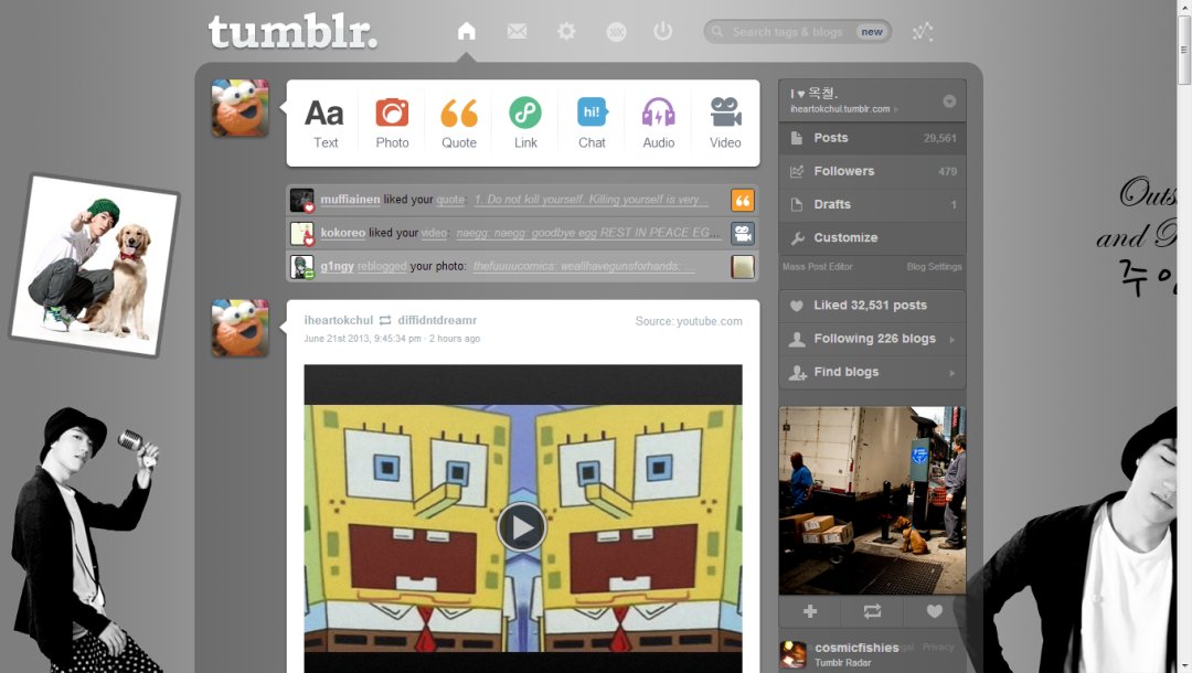 Grey Outsider Tumblr Dash Theme