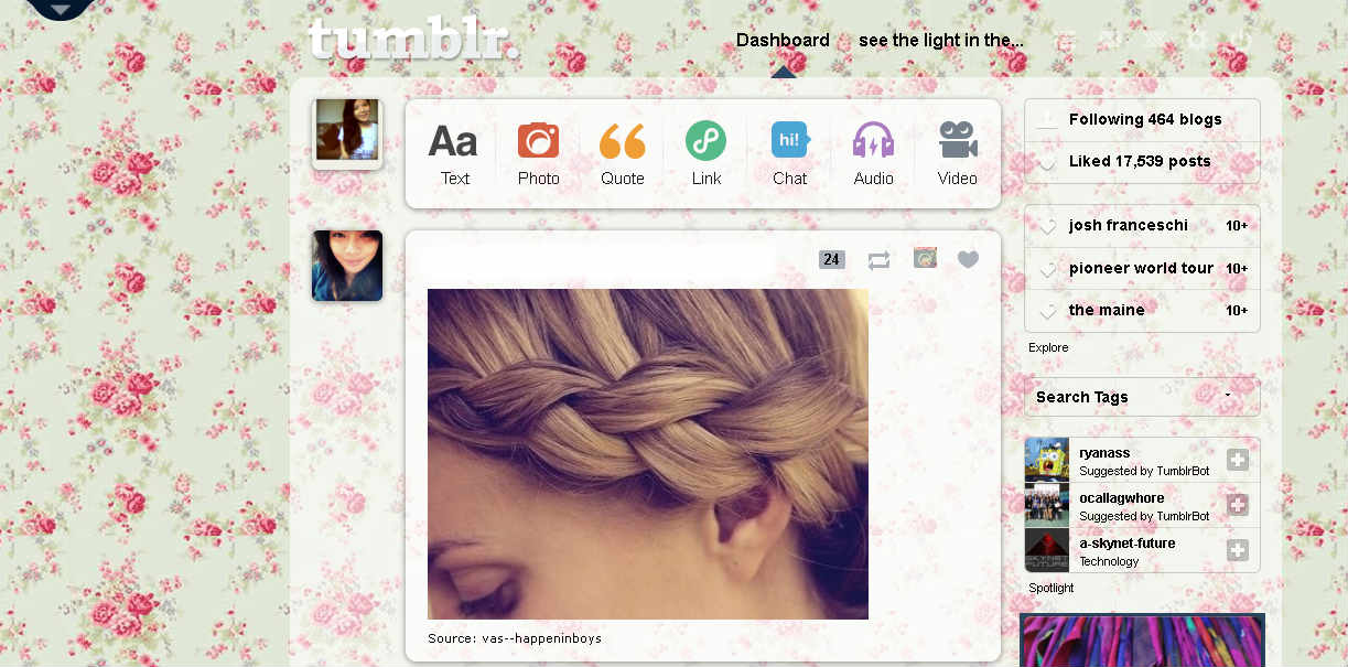 elegant floral (tumblr dashboard)