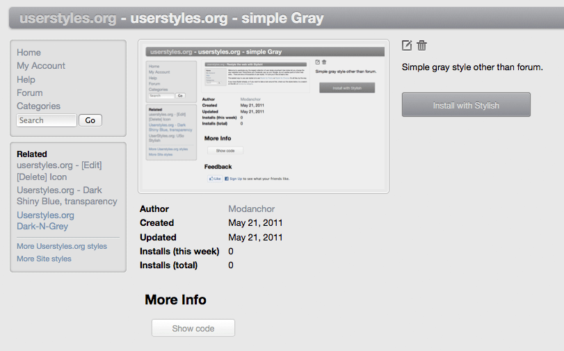 userstyles.org - simple Gray