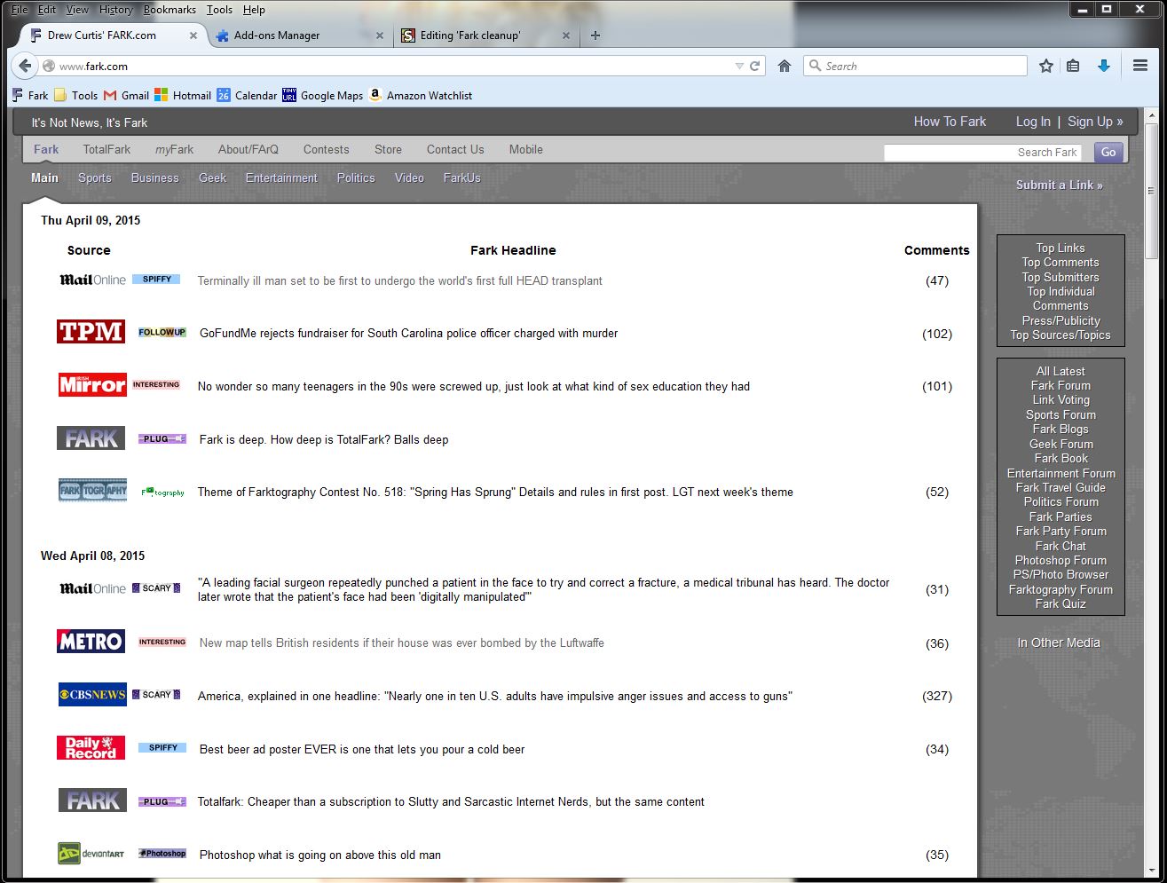Fark.com Redesign June 2011