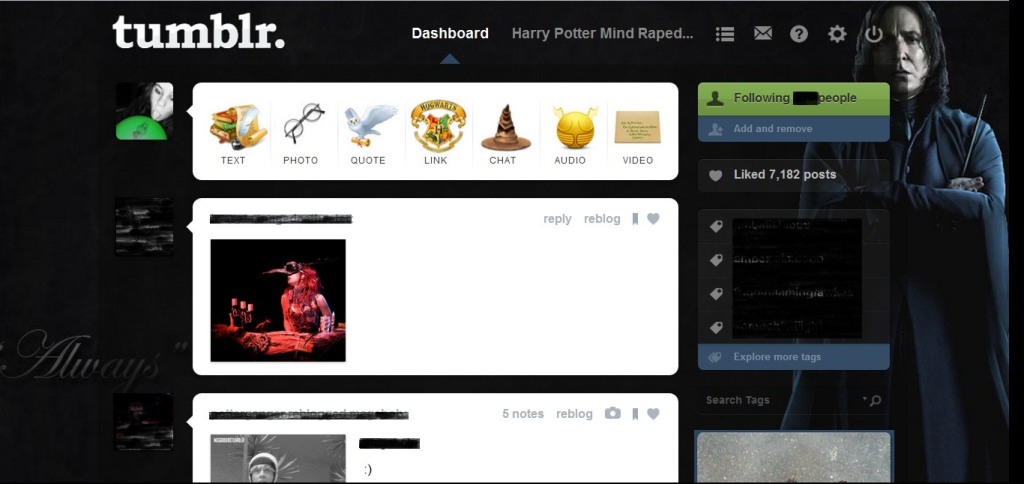 Tumblr - Snape Dashboard