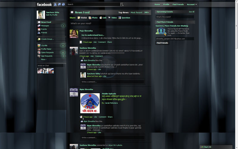 windows 8 black for Facebook