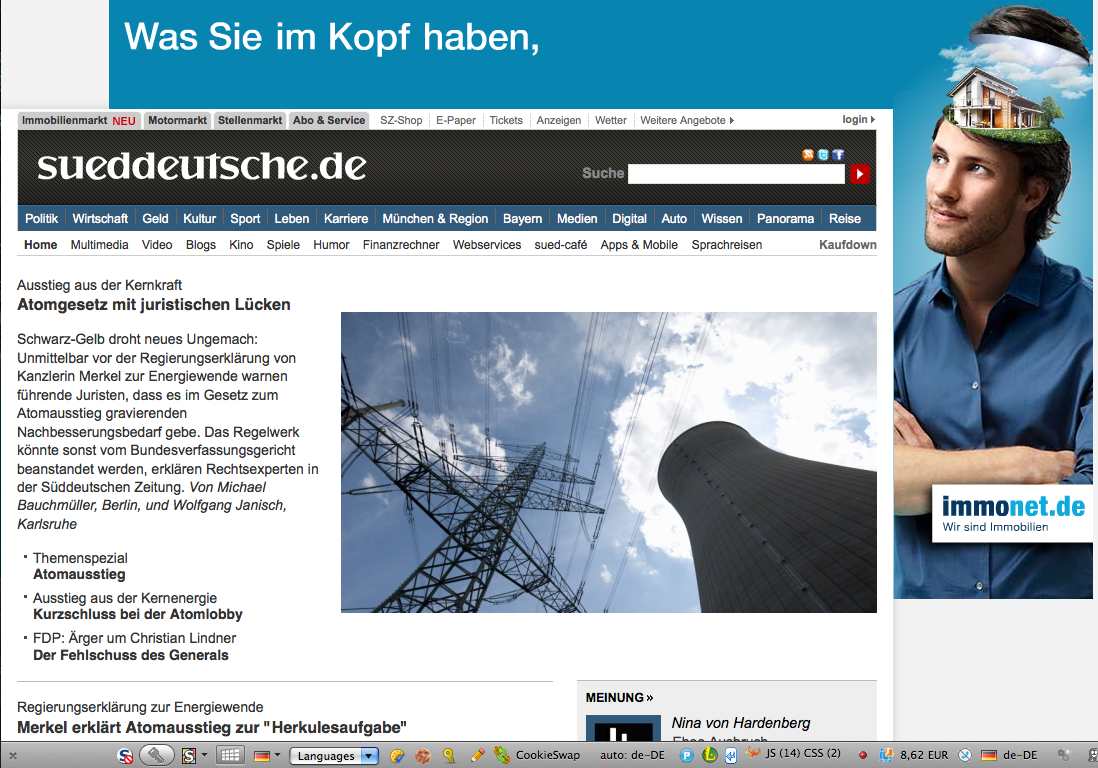 Süddeutsche.de kleinere Überschriften