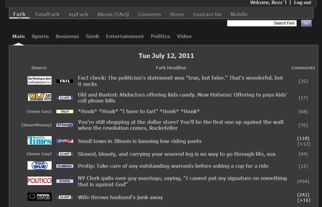 Fark.com - (6-1-2011) Cleaned up / Dark