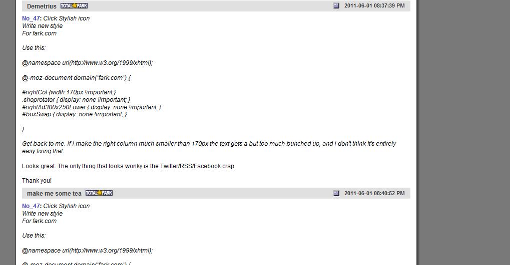 Fark - Cleanup (2011 Fark) - Comment Messages