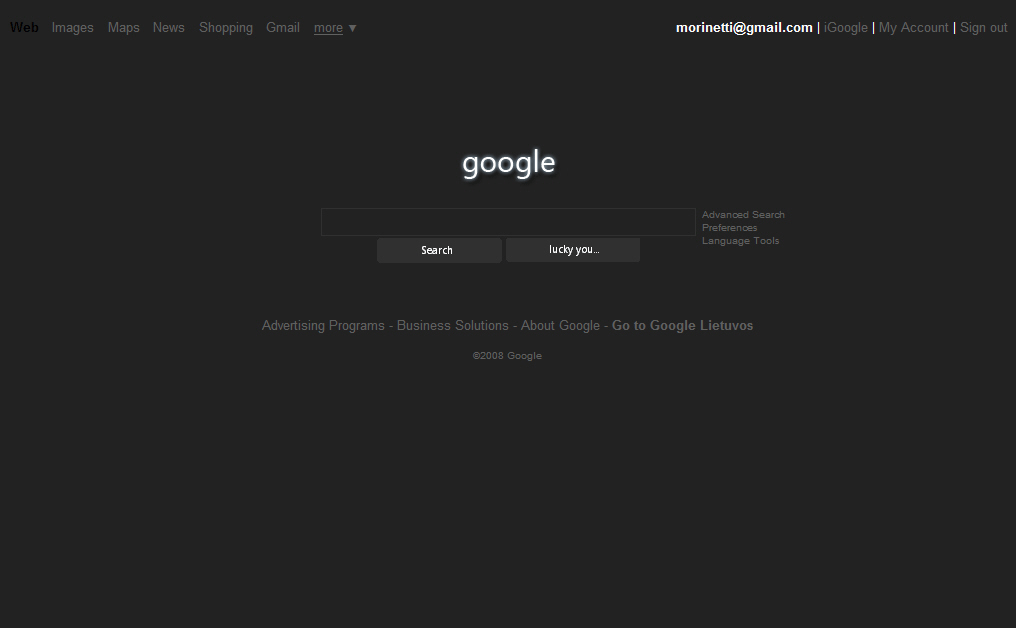 black with blue txt google