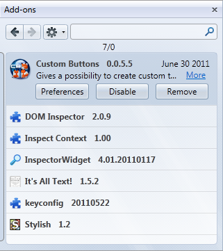 Add-ons Manager - In the Sidebar