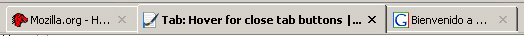 Tab: Hover for close tab buttons