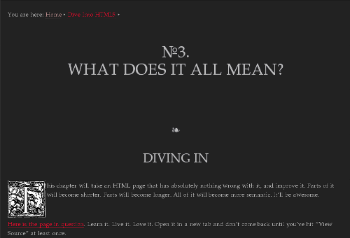 Dive Into HTML 5 - darkened