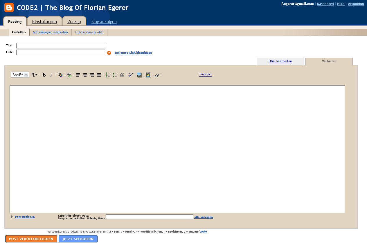 Blogger Extended Editing