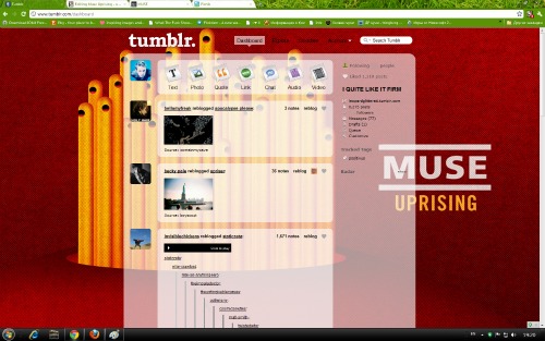 Muse Uprising (theme for Tumblr dashboard)