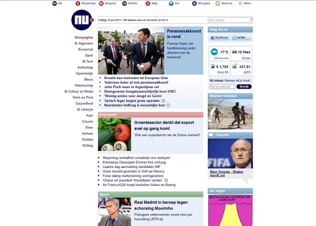 Nu.nl - Geen header, wel buttons
