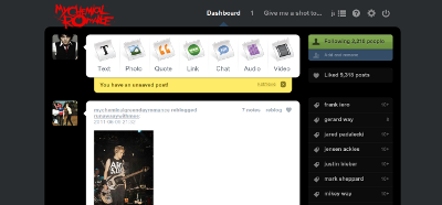 My Chemical Romance Dashboard