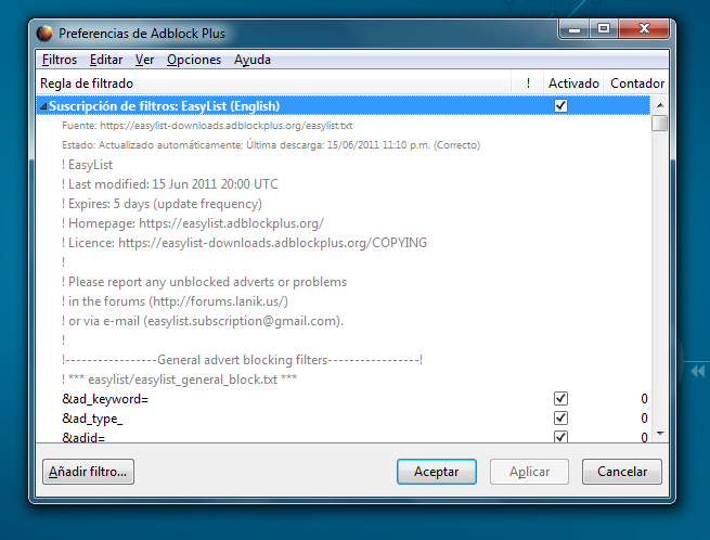Adblock | Settings Compact
