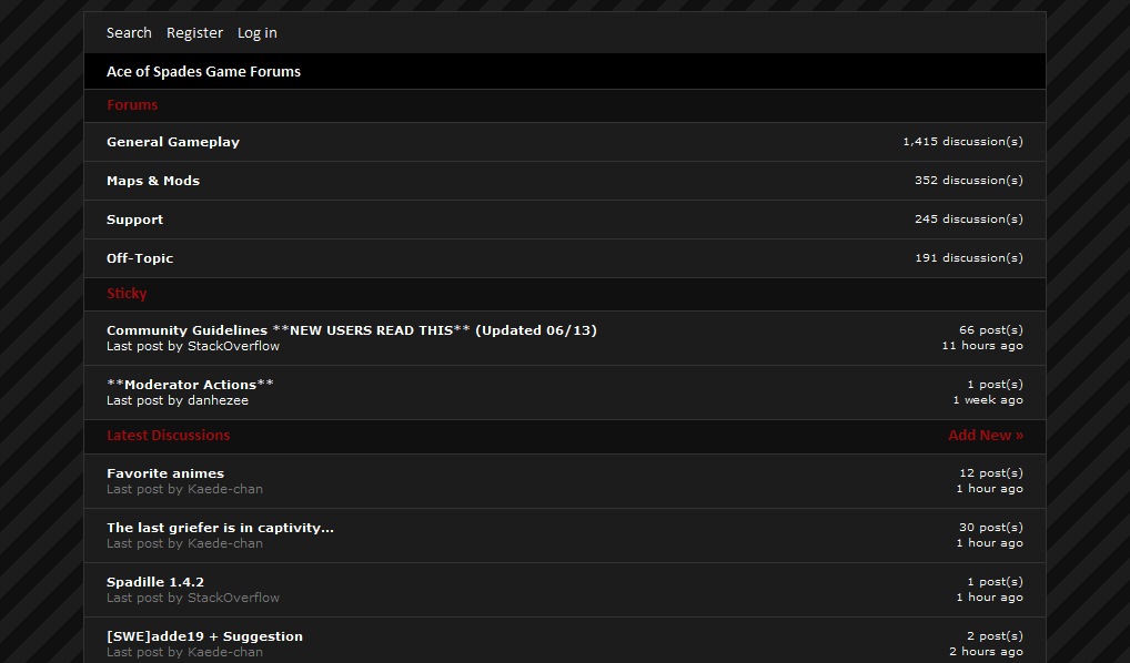 Ace of Spades Forums - Dark & Simple