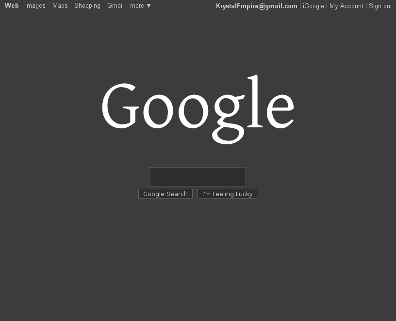Google - The Darkness - With User Bar and Buttons