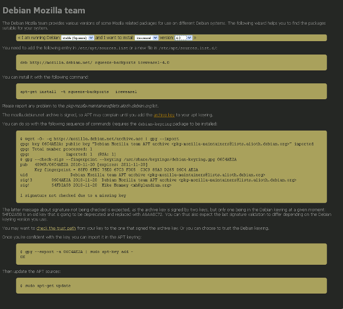 Debian Mozilla - darken