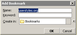 Add a keyword when adding a bookmark