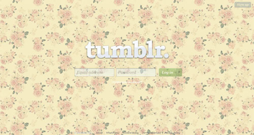 floral tumblr login page
