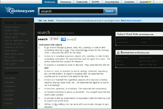 Dictionary Reference.com—darkened
