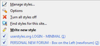 ► Stylish - Hide Global Styles List in Menus