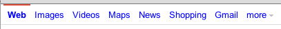 White google page toolbar