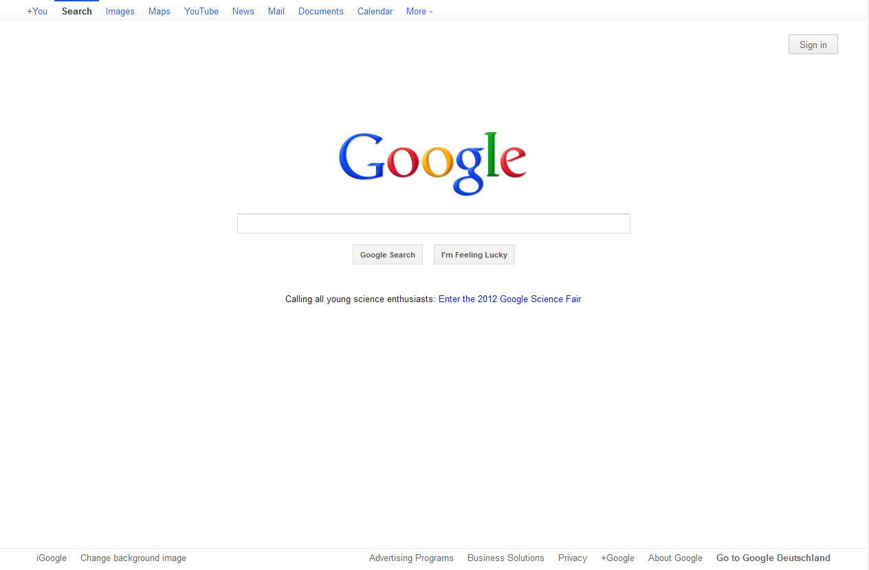 Google - Classic navigation bar (international)