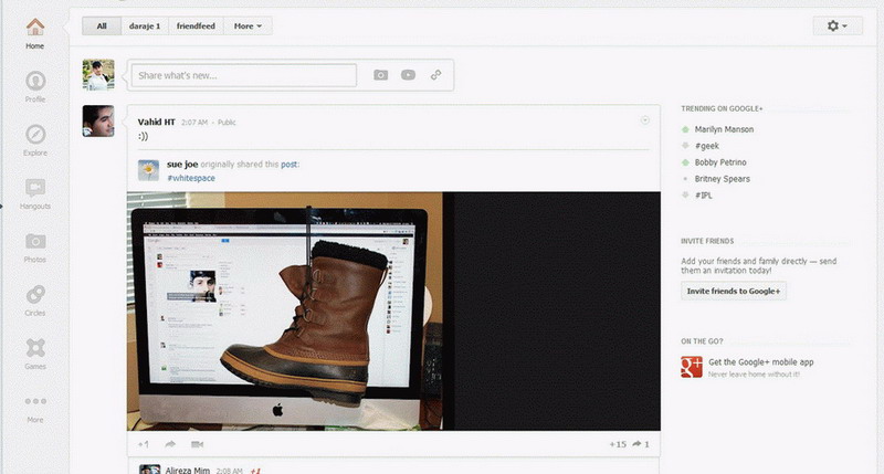 Google+ wide Tahoma farsi (persian)