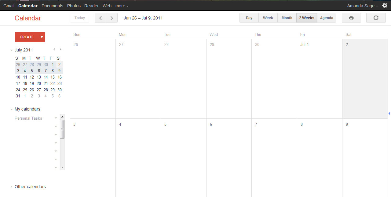 Google Calendar - Removes Search (6/2011 layout)