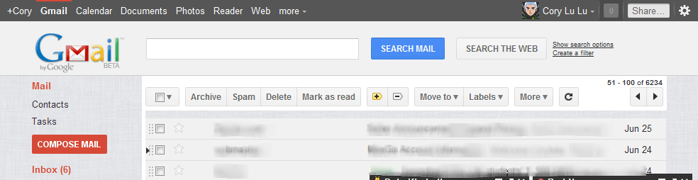 Gmail New Look (Ultra Dense)
