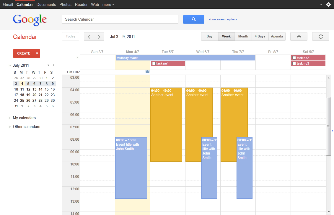 Google Calendar - Better 2011 style