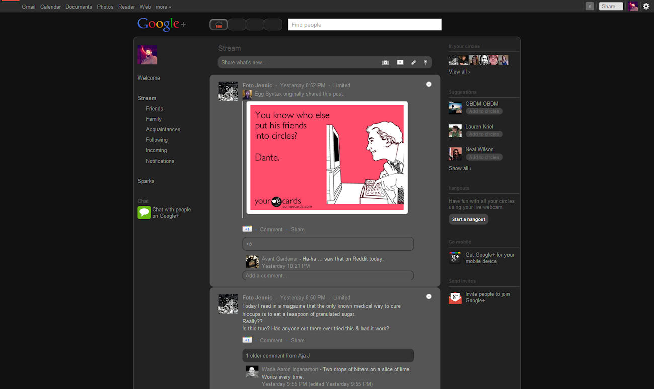 Google+ Dark-N-Grey