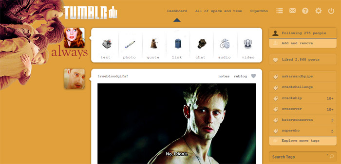 Doctor Who - Amy&Eleven Dashboard for Tumblr