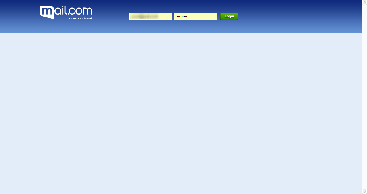 mail.com Simple Login Page