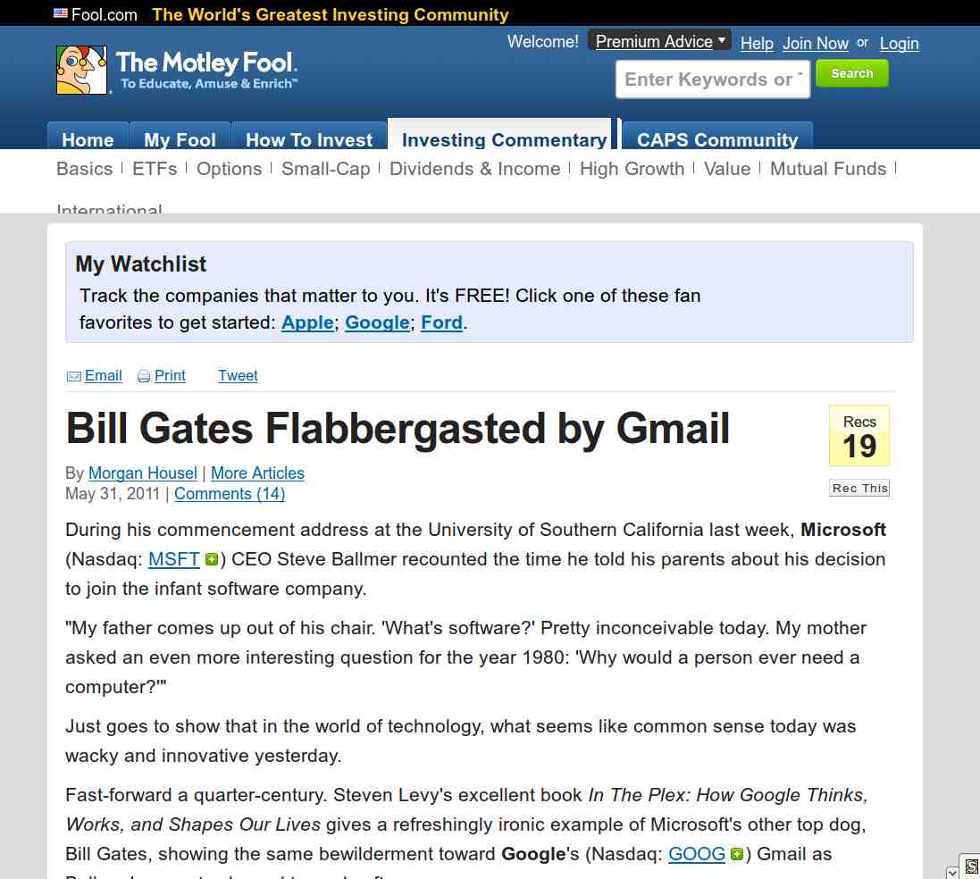 SilverWave - FOOL. No Sidebar. fool.com