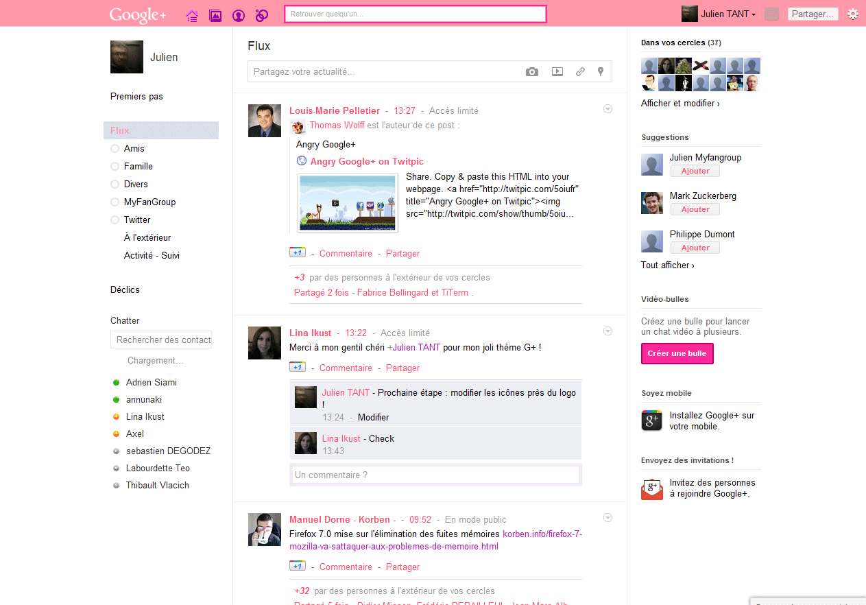 Google+ - Pink Style