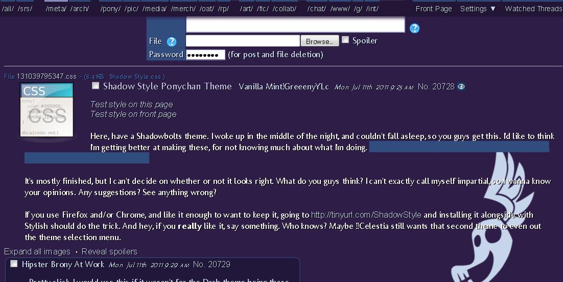 Ponychan - Shadow Style Theme